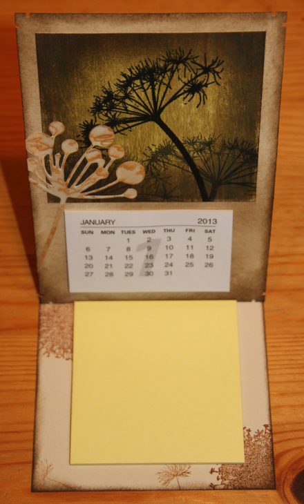 Kalender Blume easel aufgestellt